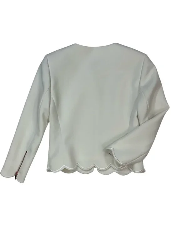 Ted Baker Heraly Scalloped Hem Cropped Jacket 0 Off White - Picture 14 of 16